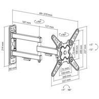 SBOX Nosač za dva monitora s dvostrukom rukom, 13–43", do 20 kg